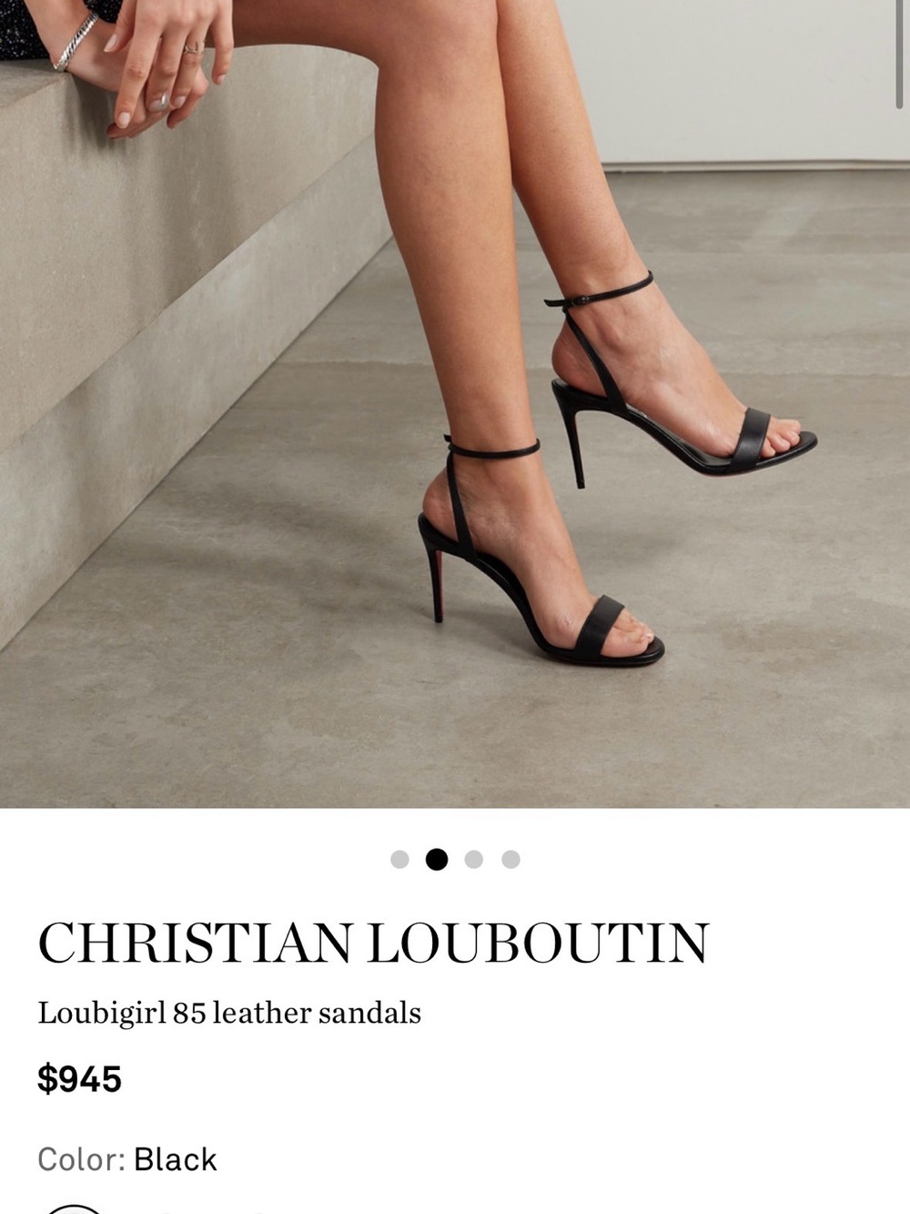 Christian Louboutin Loubigirl 85 Black Nappa Leather Sandals size 37/7 orig 995.